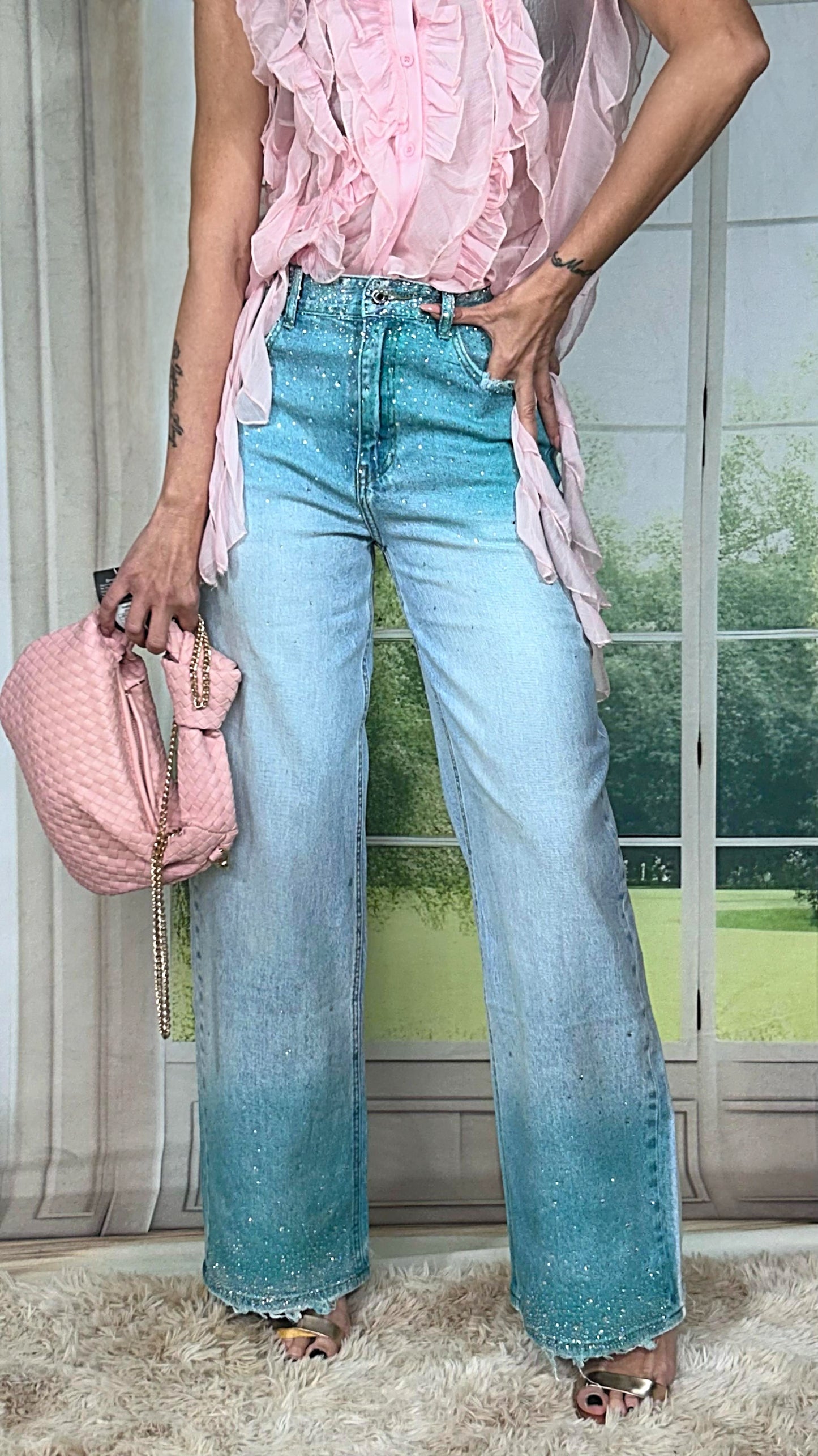Jeans acqua marina